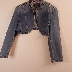 Women's Denim Cropped Cardigan